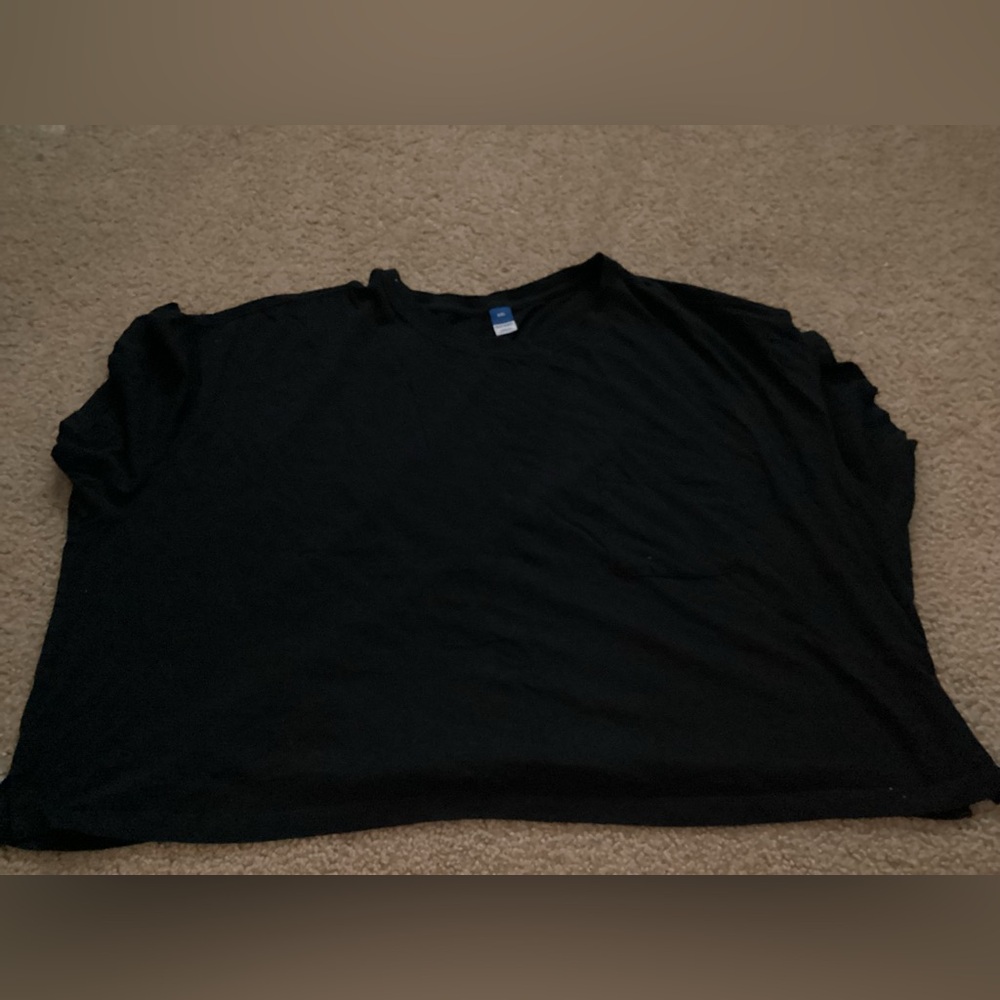 Old Navy Black Short Sleeve Cropped Tee XXL